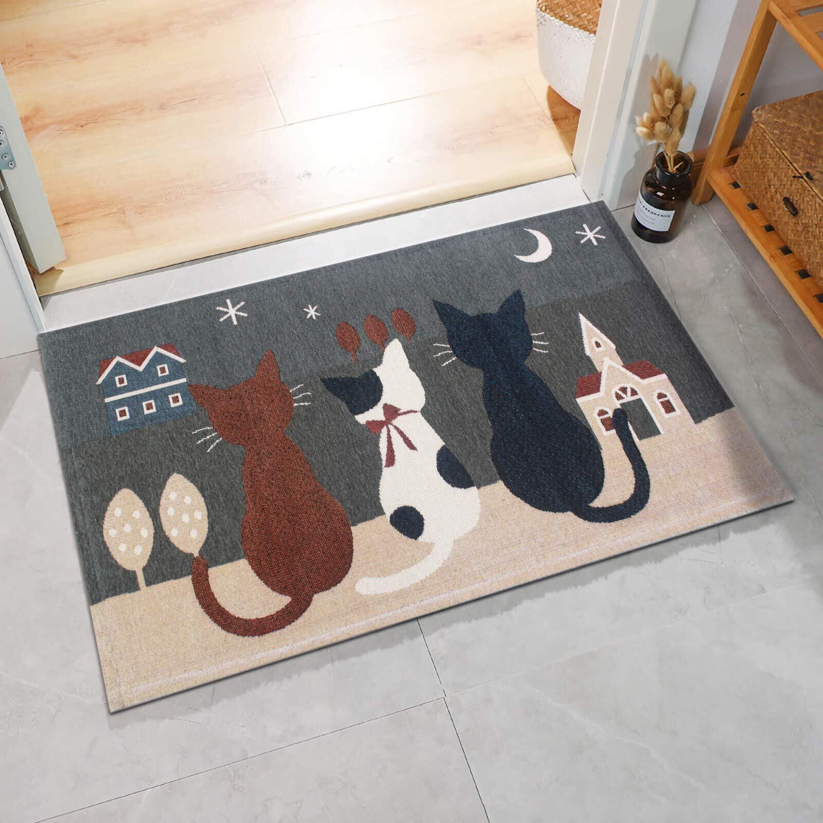 新しい到着 送料無料 玄関マット 猫 癒す ねこ柄 キッチンマット 室内 屋内 バス・洗面所用品