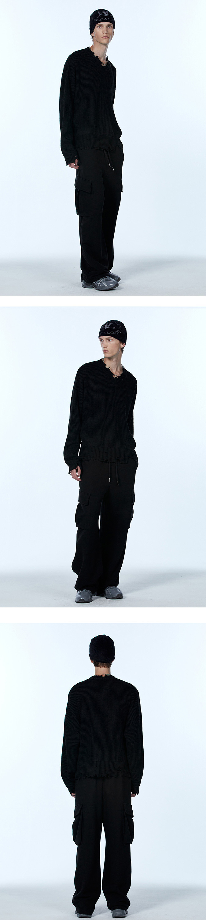 ★Kep1er チェヒョン★WOOALONG★送料込み★V-neck damage knit ☆Kep1er チェヒョン☆WOOALONG☆送料込み☆V-neck damage knit