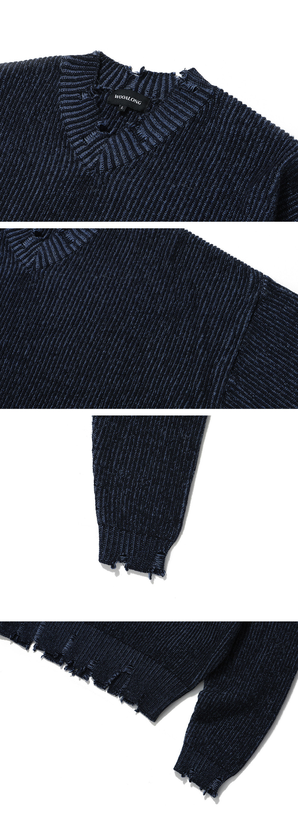 ★Kep1er チェヒョン★WOOALONG★送料込み★V-neck damage knit ☆Kep1er チェヒョン☆WOOALONG☆送料込み☆V-neck damage knit