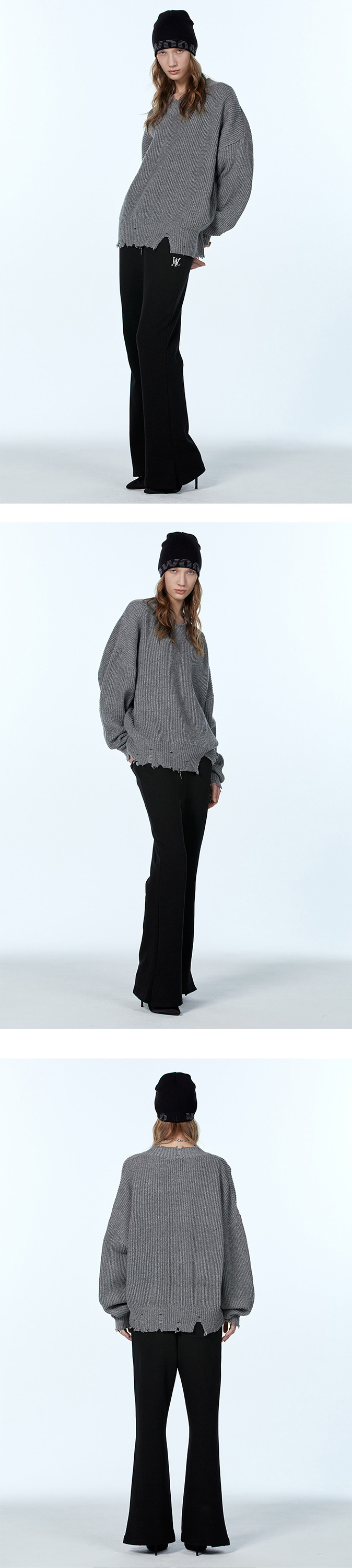 ★Kep1er チェヒョン★WOOALONG★送料込み★V-neck damage knit ☆Kep1er チェヒョン☆WOOALONG☆送料込み☆V-neck damage knit